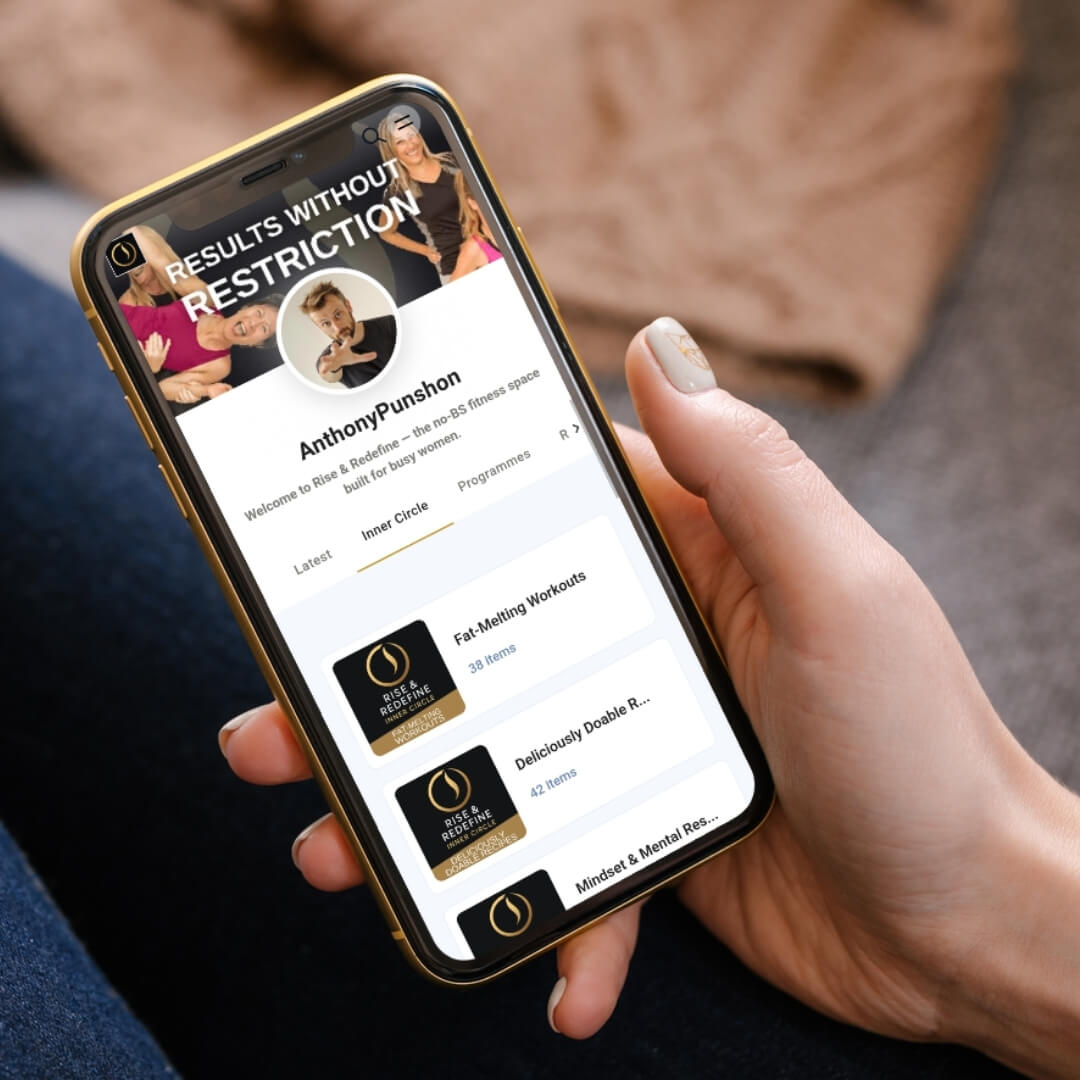 Rise and Redefine app open on a phone